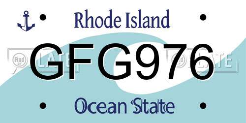 GFG976 Rhode Island License Plate
