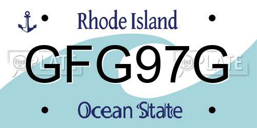 GFG97G Rhode Island License Plate