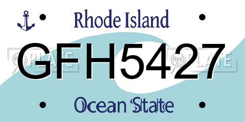 GFH5427 Rhode Island License Plate