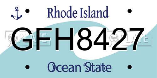 GFH8427 Rhode Island License Plate