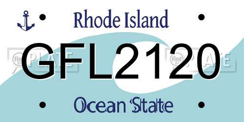 GFL2120 Rhode Island License Plate