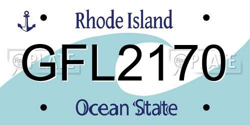 GFL2170 Rhode Island License Plate