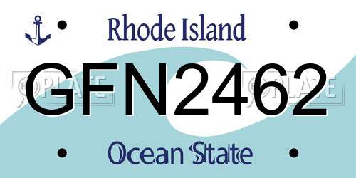 GFN2462 Rhode Island License Plate