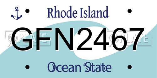 GFN2467 Rhode Island License Plate