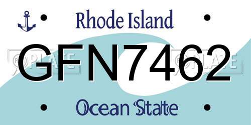 GFN7462 Rhode Island License Plate