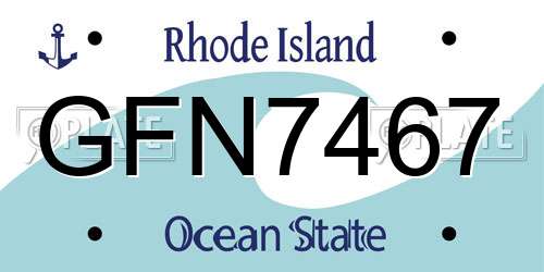 GFN7467 Rhode Island License Plate