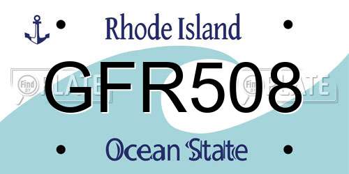 GFR508 Rhode Island License Plate