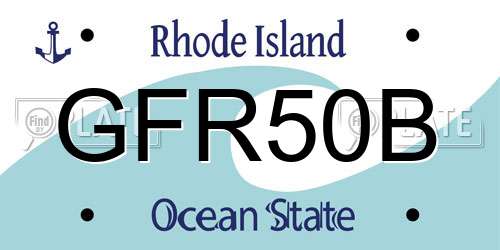 GFR50B Rhode Island License Plate