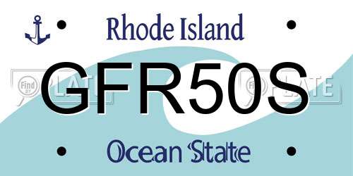 GFR50S Rhode Island License Plate