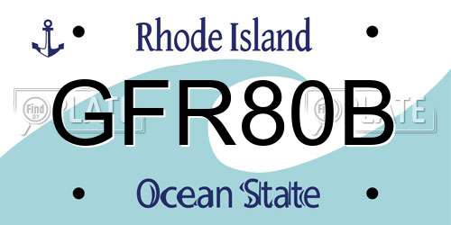 GFR80B Rhode Island License Plate
