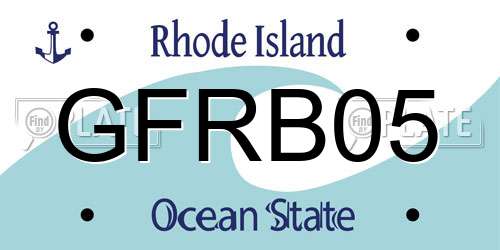 GFRB05 Rhode Island License Plate