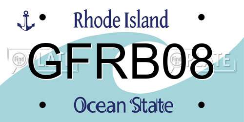 GFRB08 Rhode Island License Plate