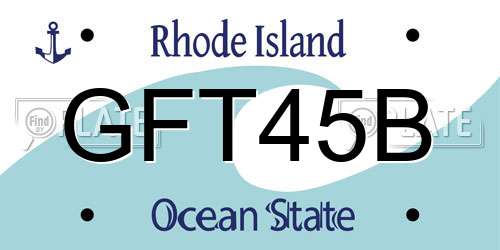 GFT45B Rhode Island License Plate