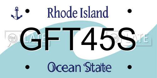 GFT45S Rhode Island License Plate