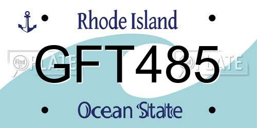 GFT485 Rhode Island License Plate