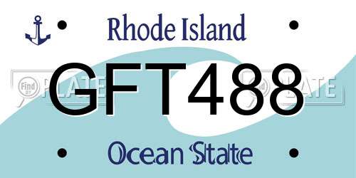GFT488 Rhode Island License Plate