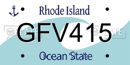 GFV415 Rhode Island License Plate