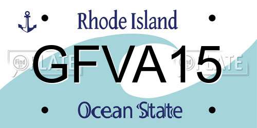 GFVA15 Rhode Island License Plate