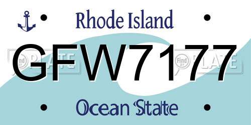 GFW7177 Rhode Island License Plate