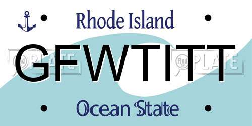 GFWTITT Rhode Island License Plate