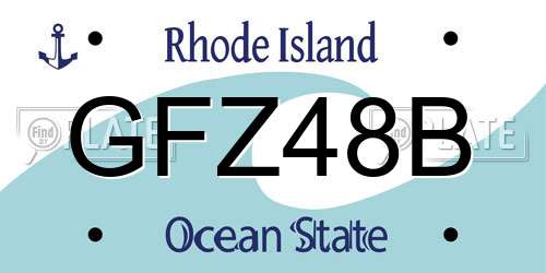 GFZ48B Rhode Island License Plate