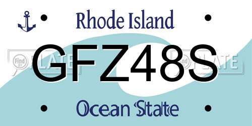 GFZ48S Rhode Island License Plate