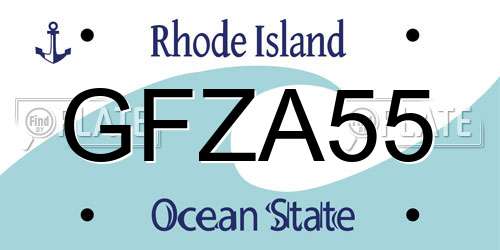 GFZA55 Rhode Island License Plate