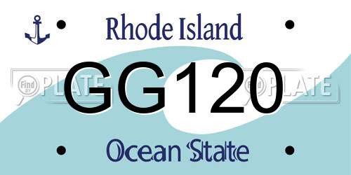 GG120 Rhode Island License Plate