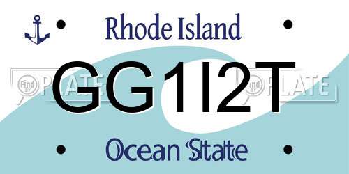 GG1I2T Rhode Island License Plate