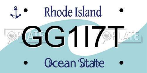 GG1I7T Rhode Island License Plate