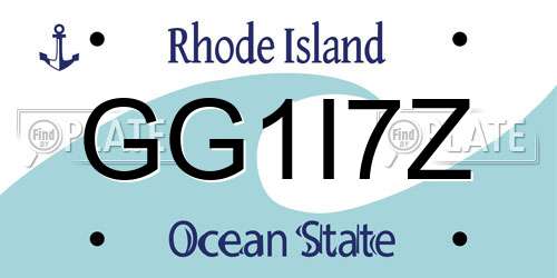 GG1I7Z Rhode Island License Plate