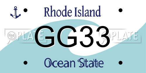 GG33 Rhode Island License Plate