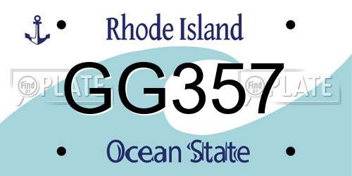 GG357 Rhode Island License Plate