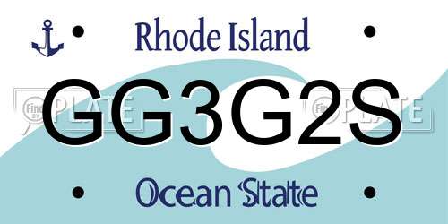 GG3G2S Rhode Island License Plate