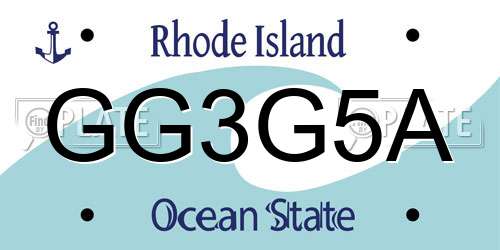 GG3G5A Rhode Island License Plate