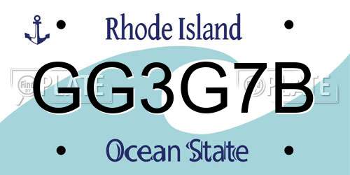 GG3G7B Rhode Island License Plate