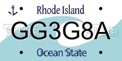 GG3G8A Rhode Island License Plate