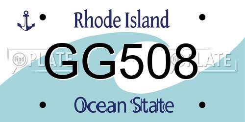 GG508 Rhode Island License Plate
