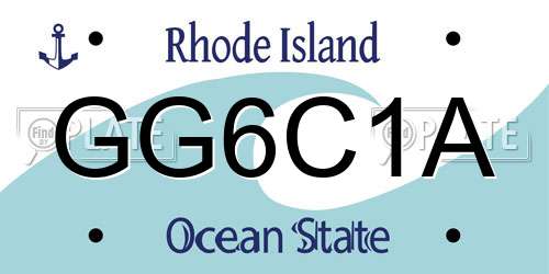 GG6C1A Rhode Island License Plate