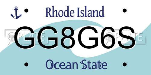 GG8G6S Rhode Island License Plate