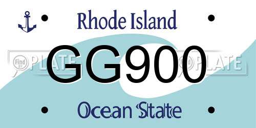 GG900 Rhode Island License Plate