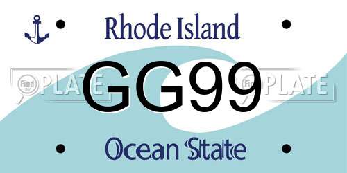 GG99 Rhode Island License Plate