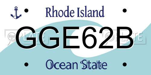 GGE62B Rhode Island License Plate