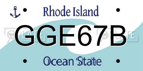GGE67B Rhode Island License Plate