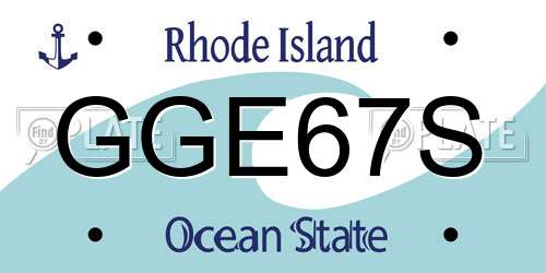 GGE67S Rhode Island License Plate