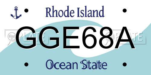 GGE68A Rhode Island License Plate