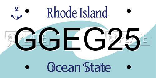 GGEG25 Rhode Island License Plate