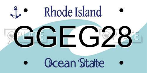 GGEG28 Rhode Island License Plate