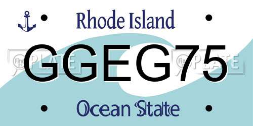 GGEG75 Rhode Island License Plate
