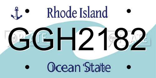 GGH2182 Rhode Island License Plate